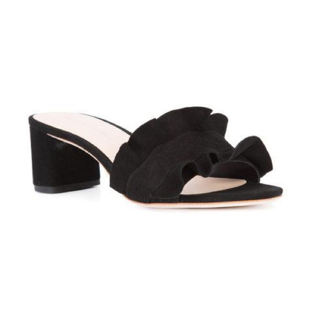 Loeffler Randall black ruffle mule